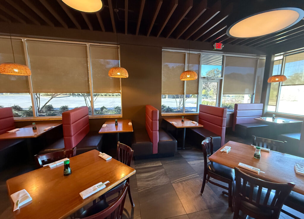 We offer sushi bar and table dining